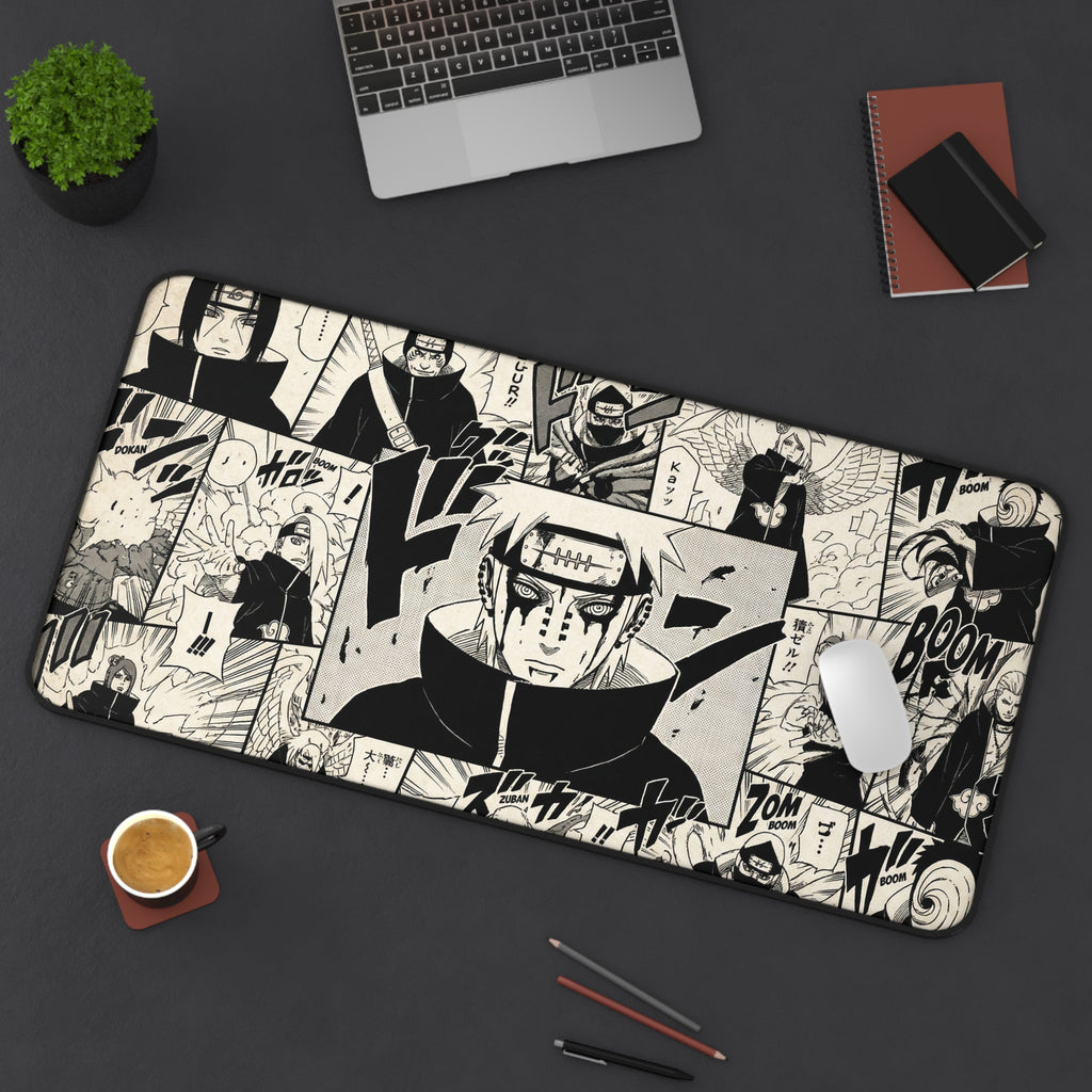 Akatsuki Manga Panels Desk Mat | Black & White Anime Style