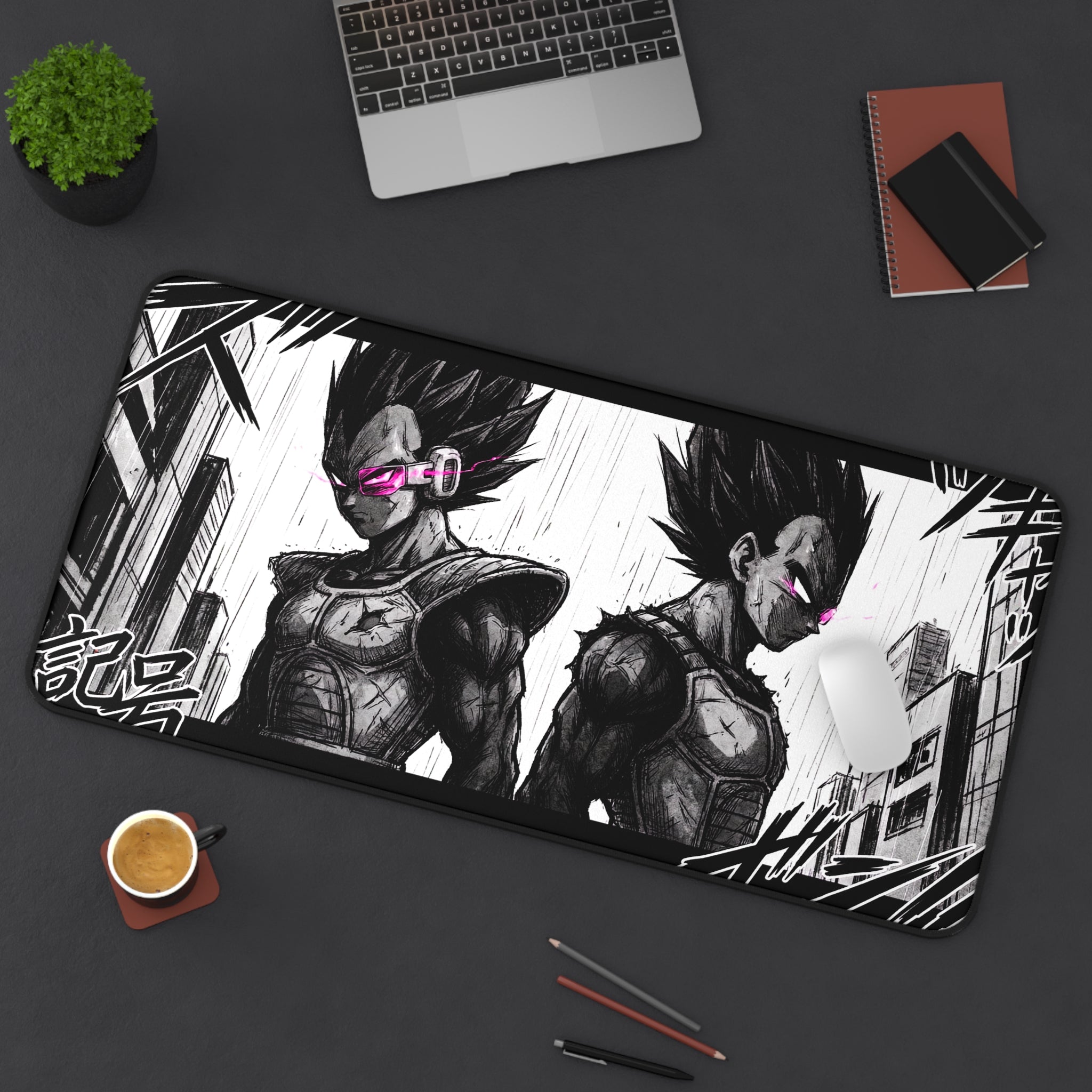 Anime Saiyan Duo Desk Mat | Manga Panel Gaming Mousepad