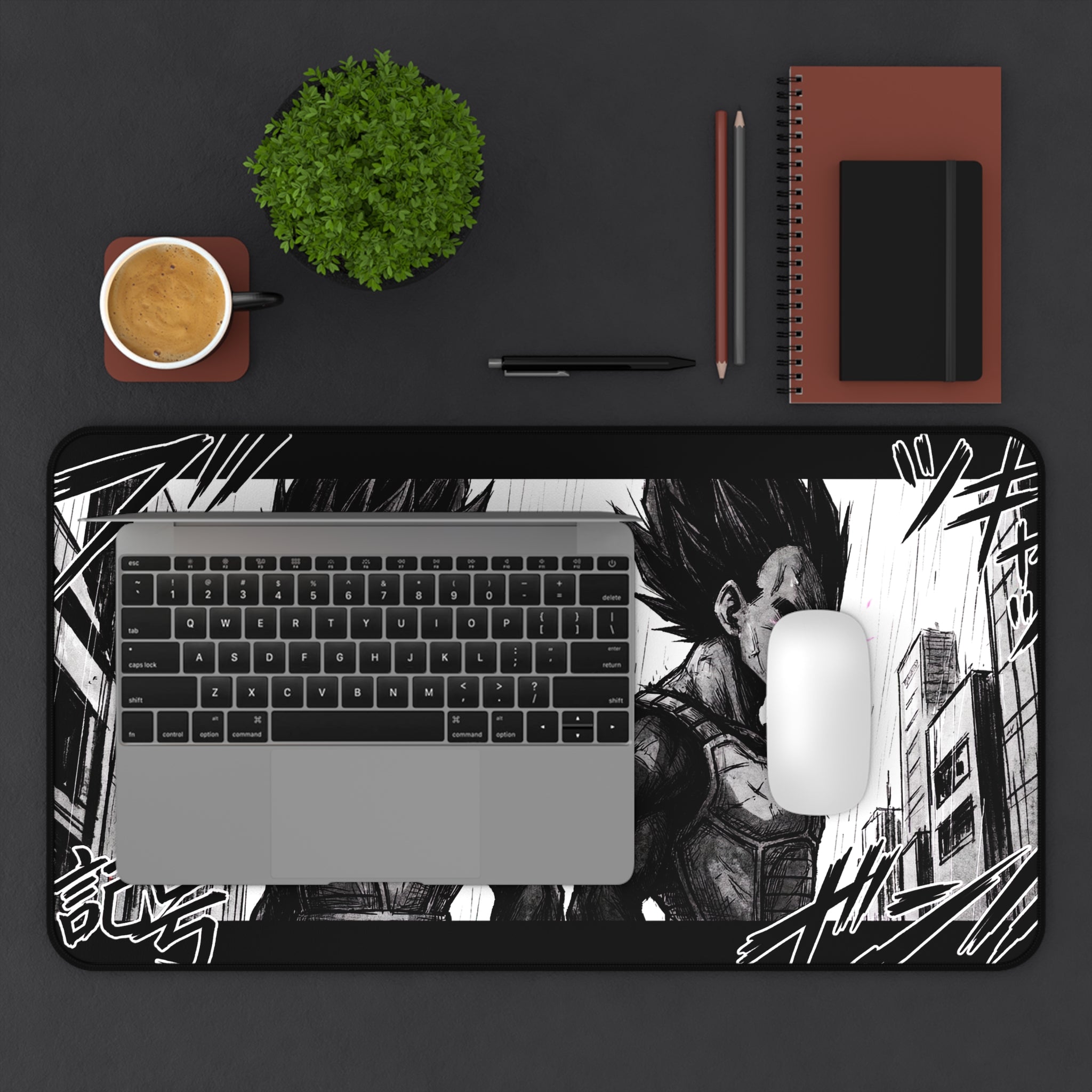 Anime Saiyan Duo Desk Mat | Manga Panel Gaming Mousepad