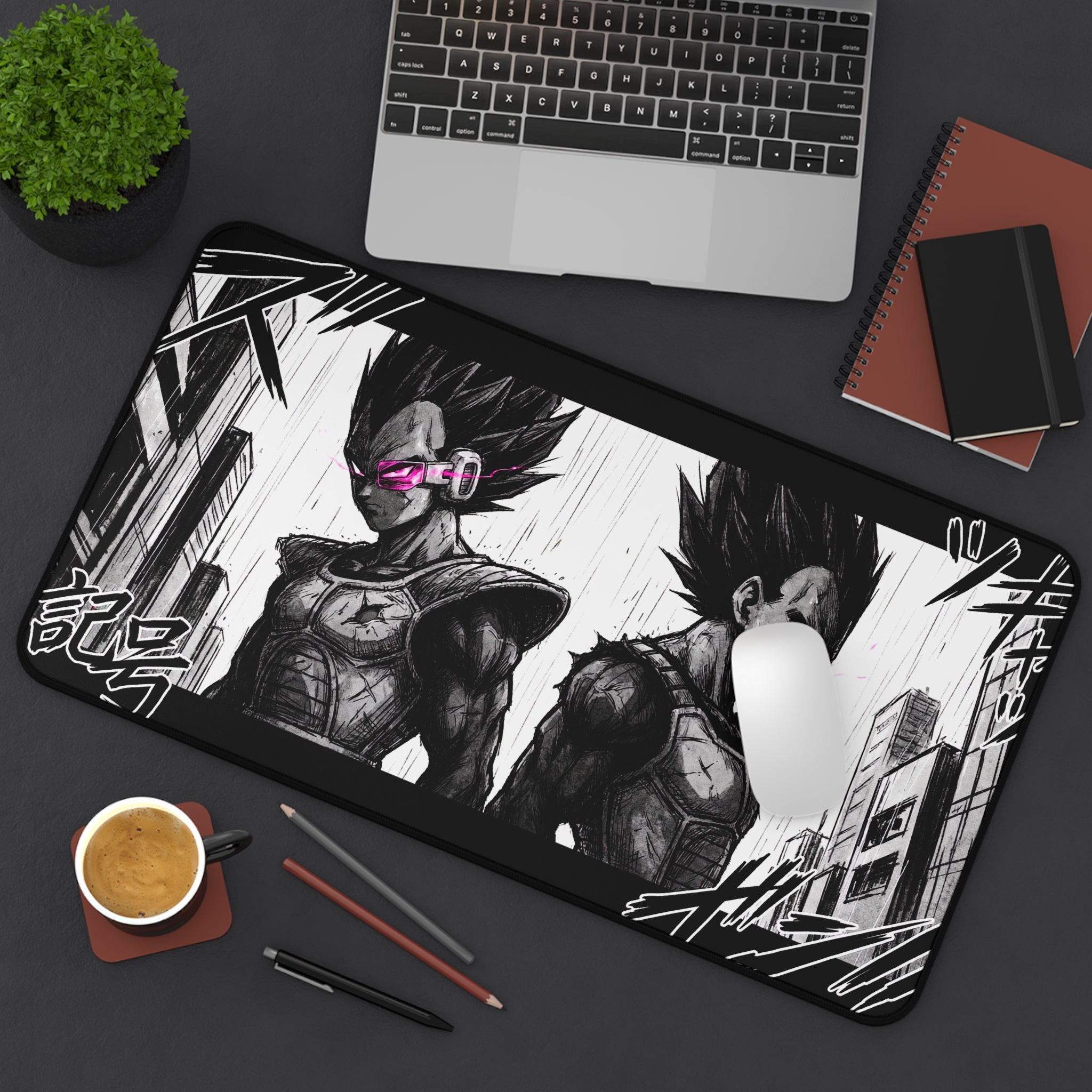 Anime Saiyan Duo Desk Mat | Manga Panel Gaming Mousepad