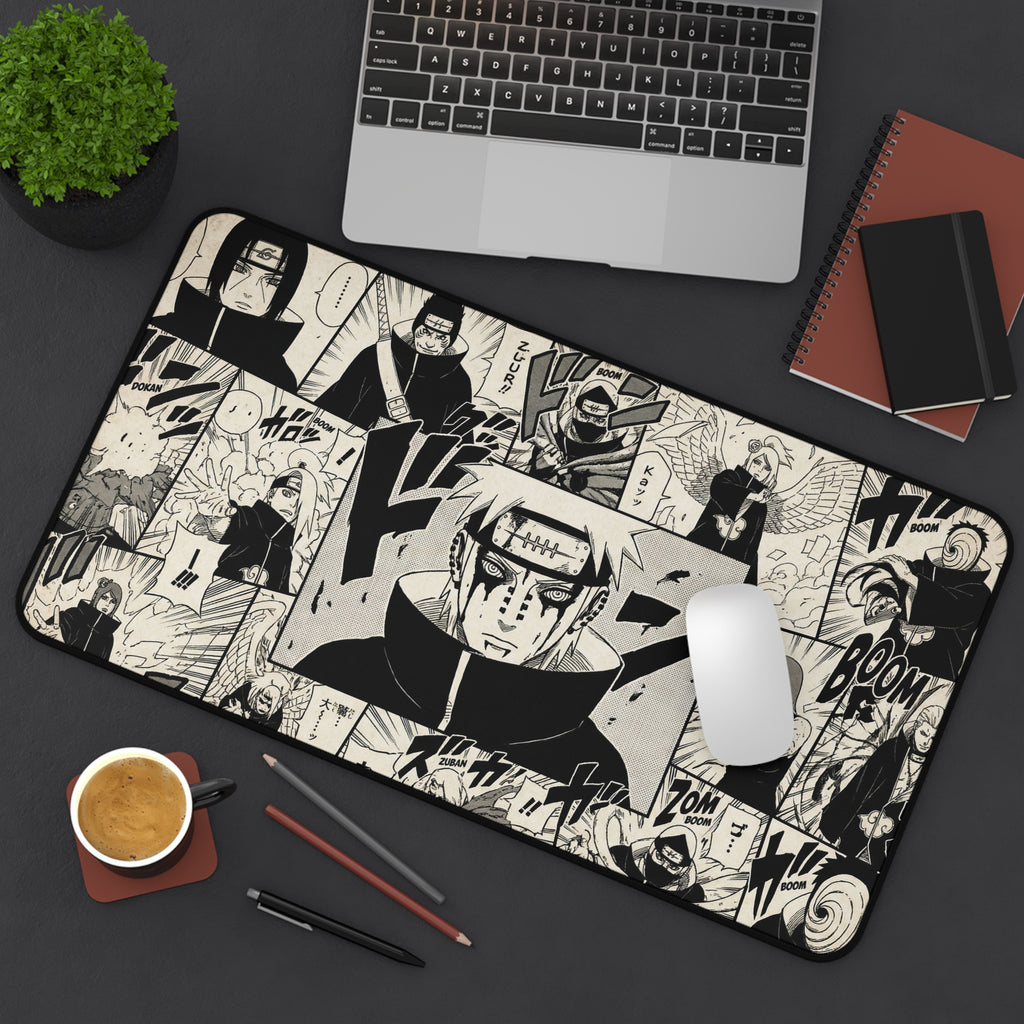Akatsuki Manga Panels Desk Mat | Black & White Anime Style