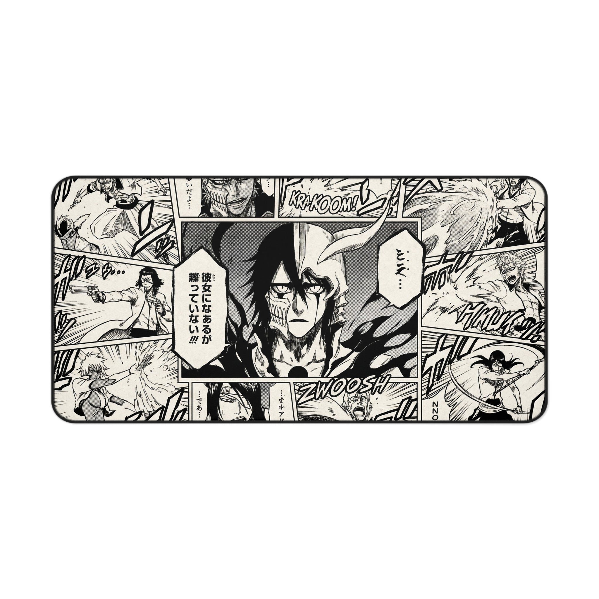 Arrancar Bleach Manga Action Panels Desk Mat | Anime Comic Black & White Panels