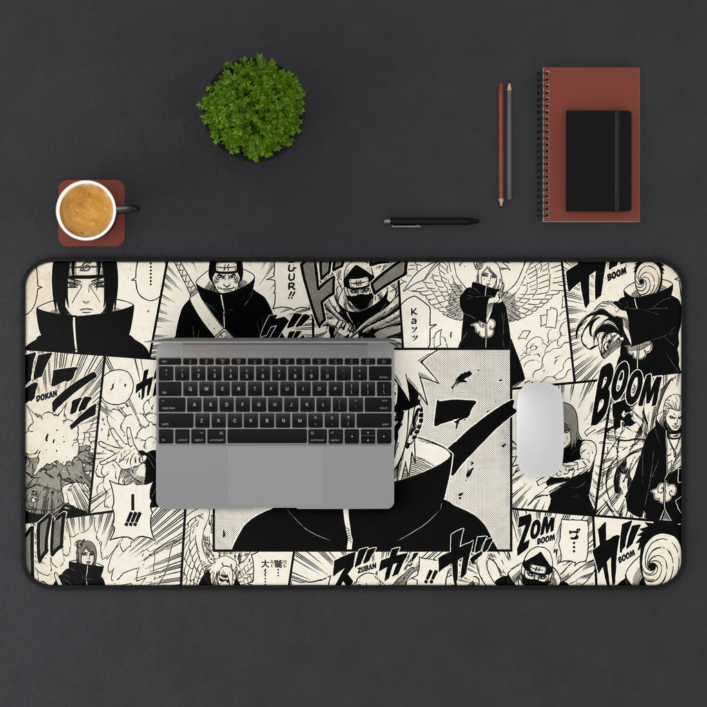 Akatsuki Manga Panels Desk Mat | Black & White Anime Style