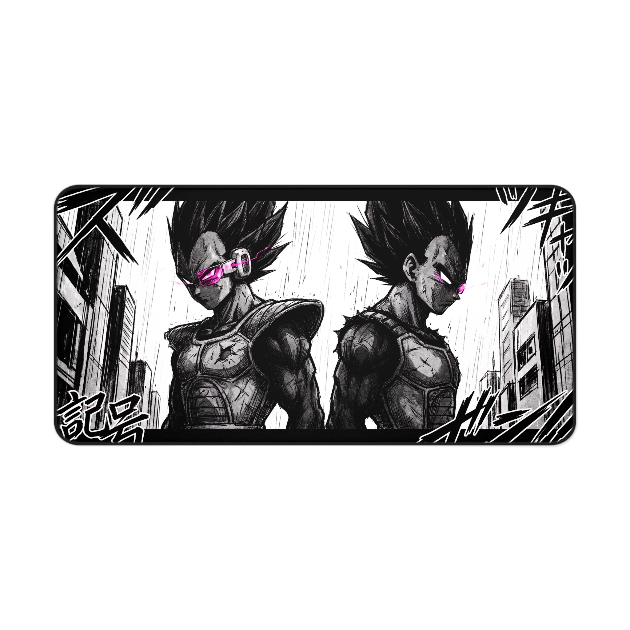 Anime Saiyan Duo Desk Mat | Manga Panel Gaming Mousepad