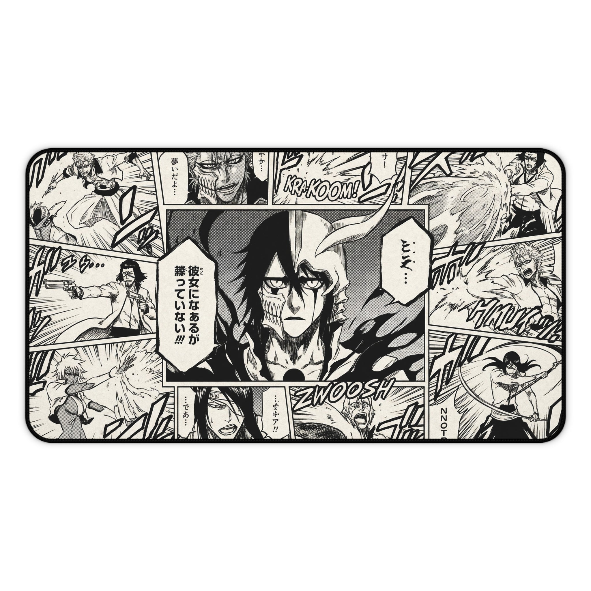 Arrancar Bleach Manga Action Panels Desk Mat | Anime Comic Black & White Panels
