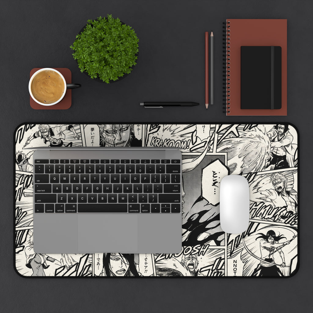 Arrancar Bleach Manga Action Panels Desk Mat | Anime Comic Black & White Panels